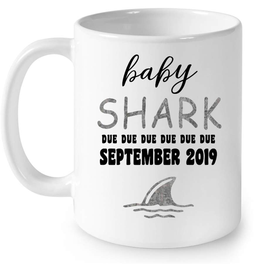 Baby Shark Due Due Due Due September2019, Birthday Gift – Full-Wrap Coffee White Mug