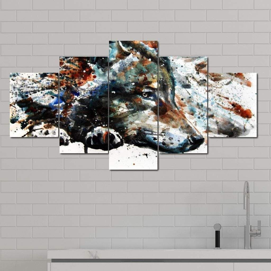 Abstract Wolf Canvas