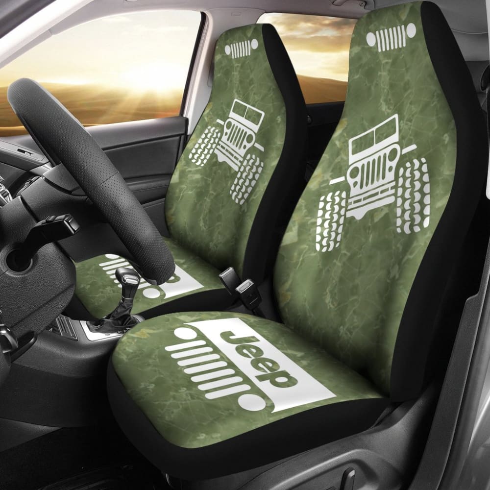 Jeep Offroad – Car Seat Cover Olivedrab White Marble 101819