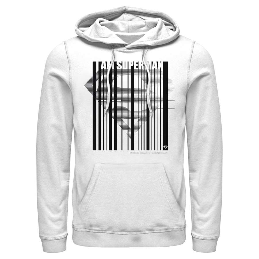 Superman Men’s Logo Hero Barcode  Lightweight Hoodie