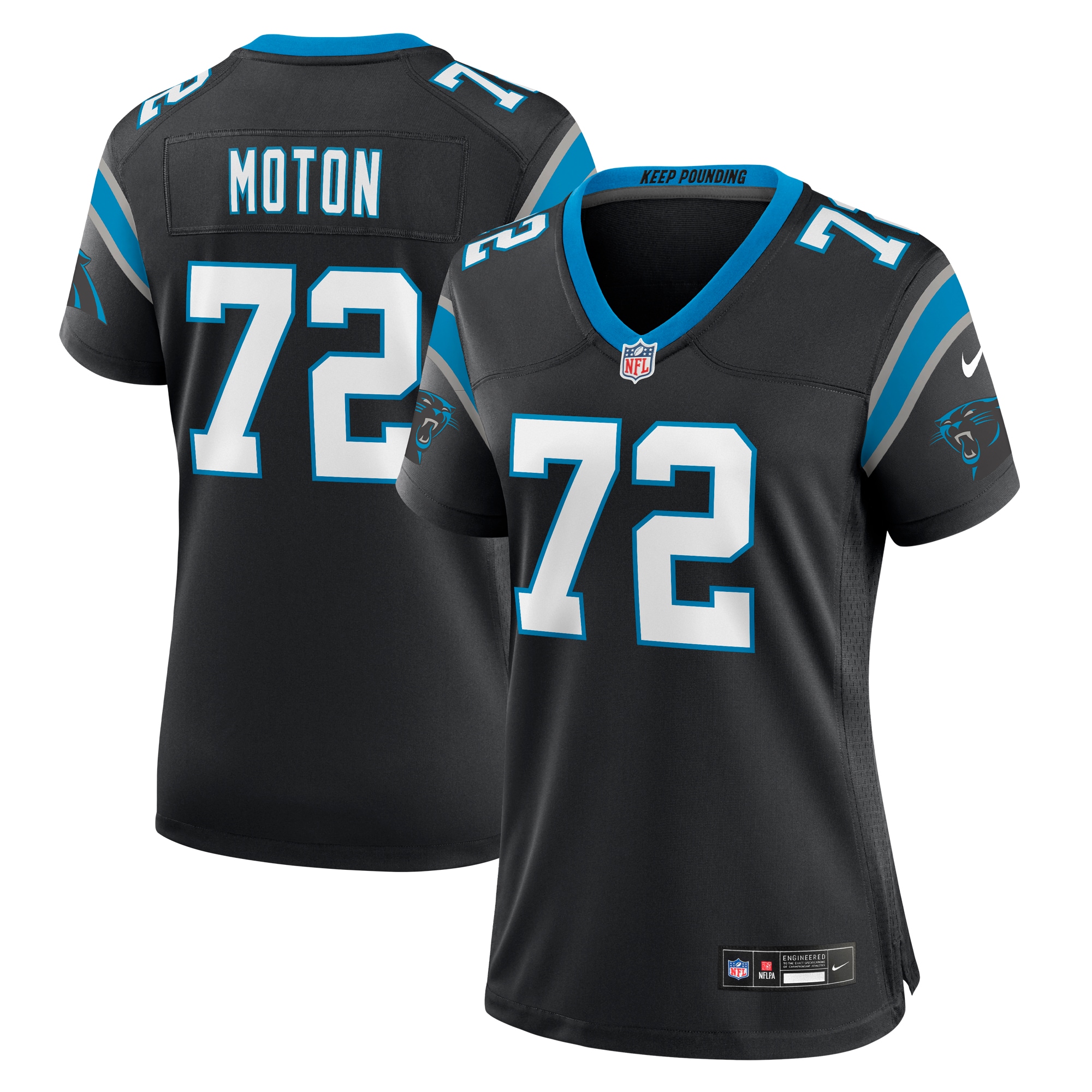 Taylor Moton Carolina Panthers Women's Team Game Jersey – Black