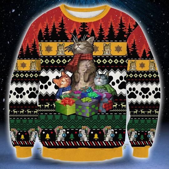 CAT LOVERS CHRISTMAS UGLY SWEATER HN161202