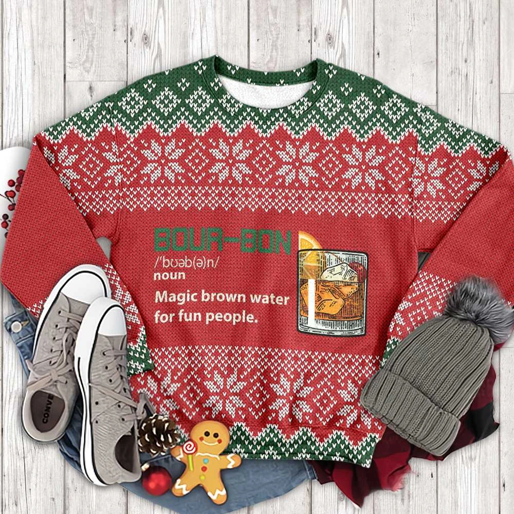 Bourbon Noun Christmas Ugly Sweater | Unisex | Full Size | Adult | Colorful | US3166