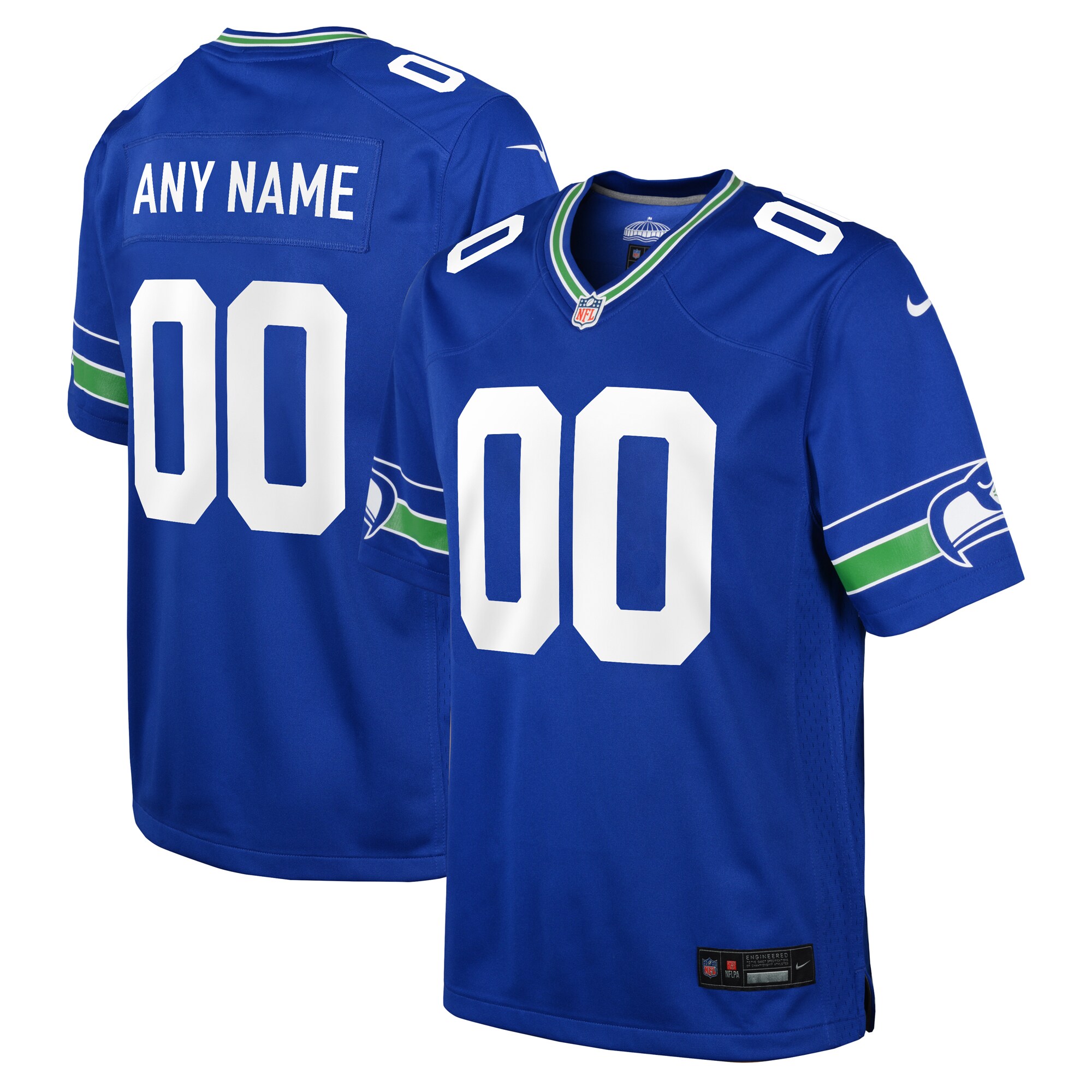 Youth Seattle Seahawks Royal Throwback Custom Jersey