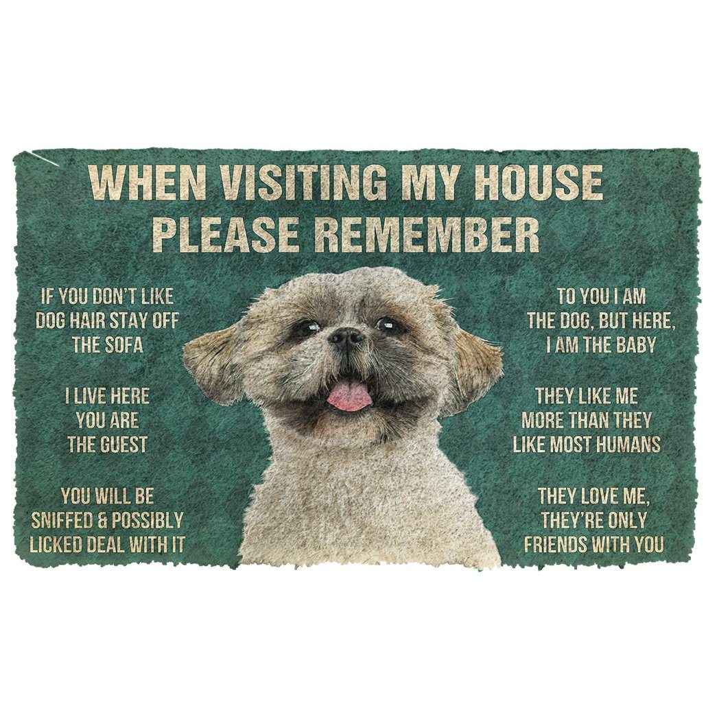 Gearhumans  Gearhuman 3D Please Remember Shih Tzu House Rules Custom Doormat