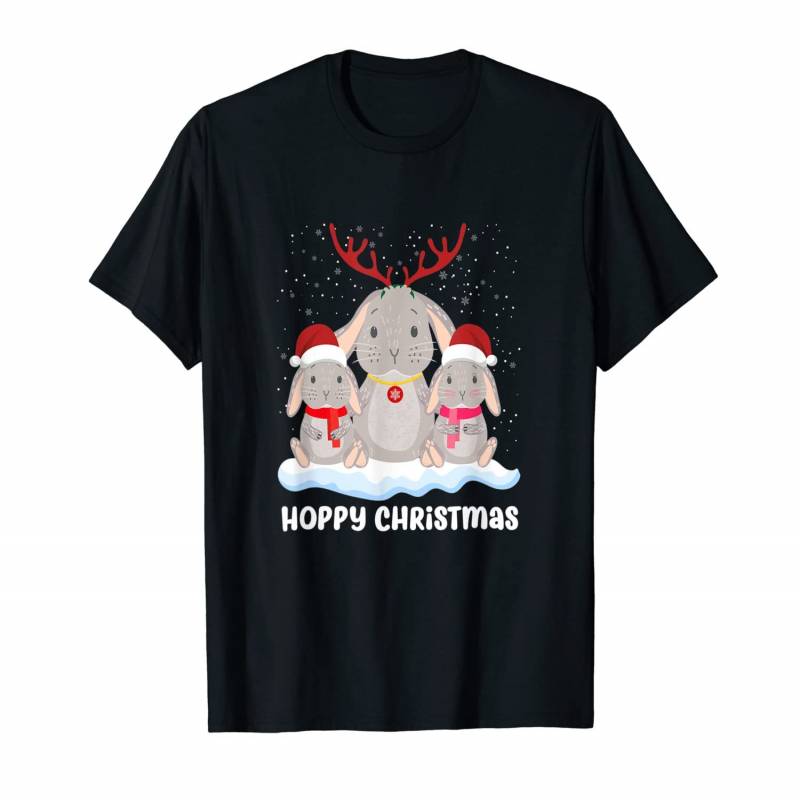 Cute Bunny Hoppy Christmas Tshirt | Great Rabbit Gift Idea – T-shirt