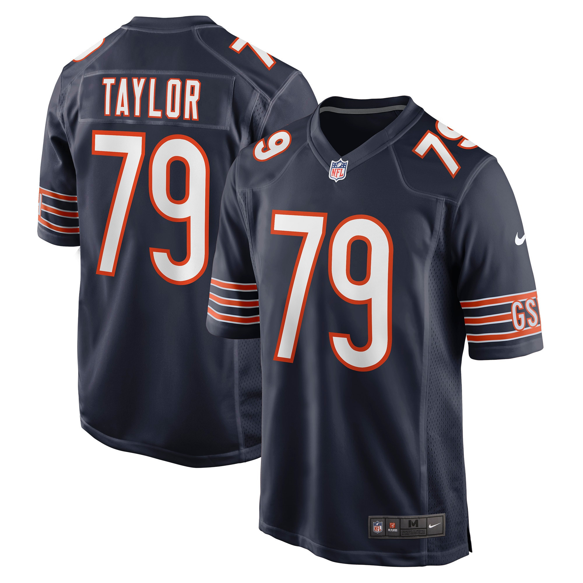 Alex Taylor Chicago Bears Game Jersey – Navy NFL