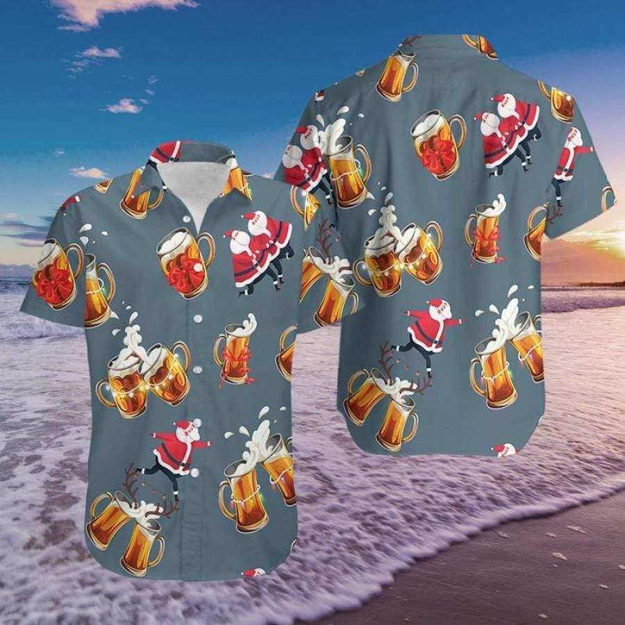 Hawaii Aloha Shirts Santa Claus Christmas And Beer Ha73256