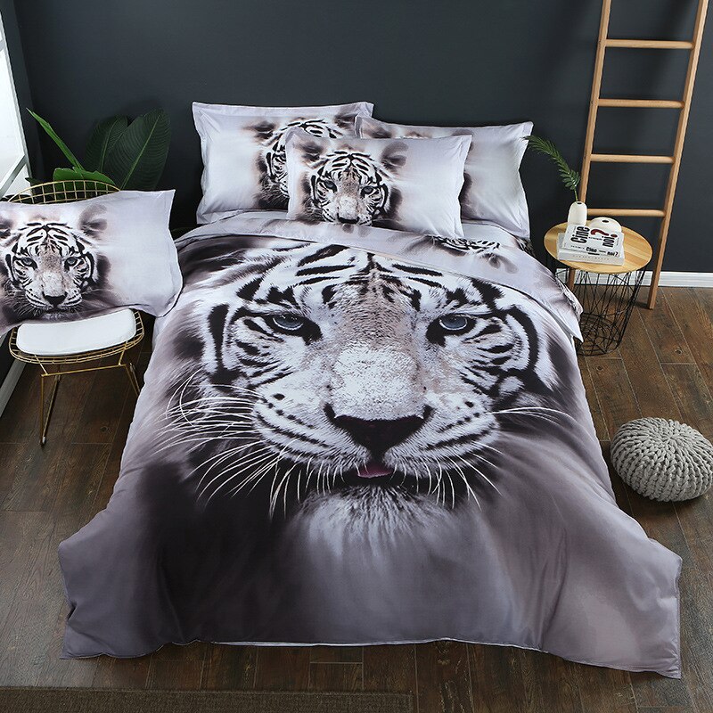 Ahsnme 3D Effect Bedding Set Tiger Football Basketball Duvet Cover Fire And Rugby Bedlinens Child Birthday Gift Bedspreads