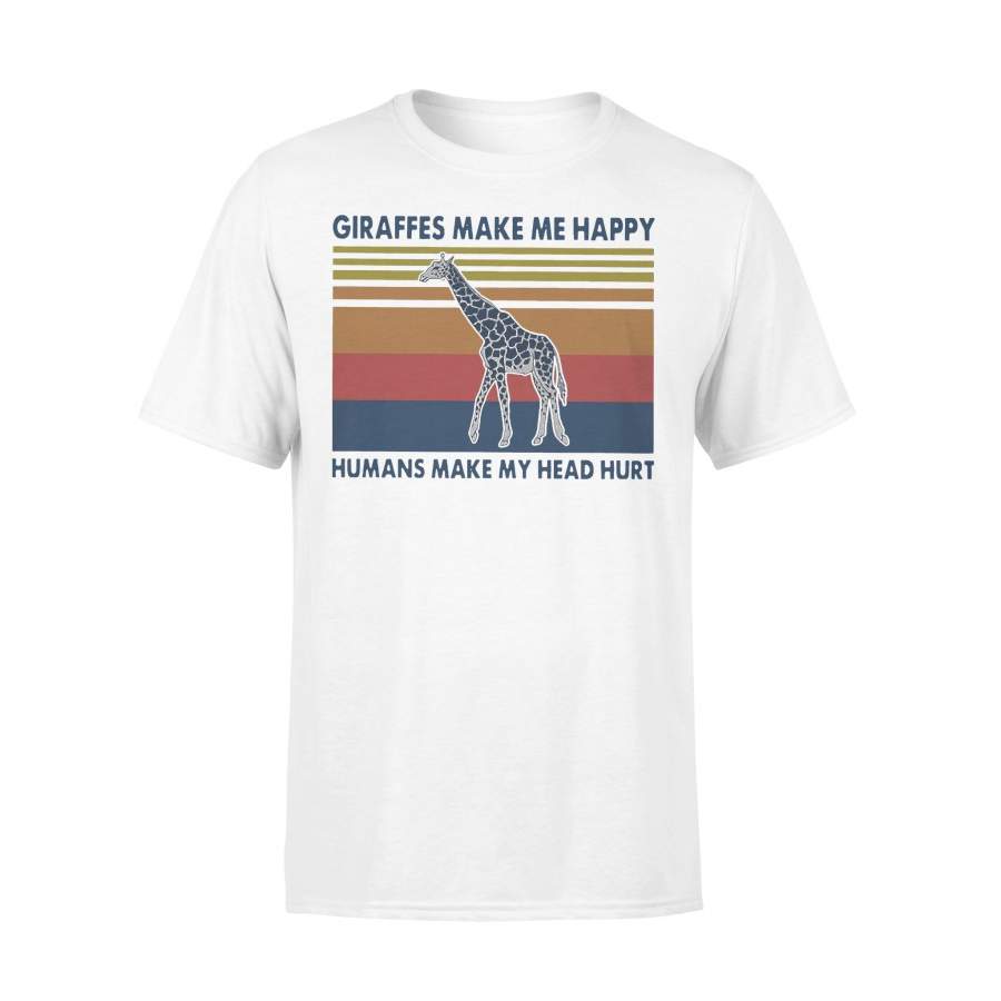 Giraffes Make Me Happy Humans Make My Head Hurt Vintage T-shirt