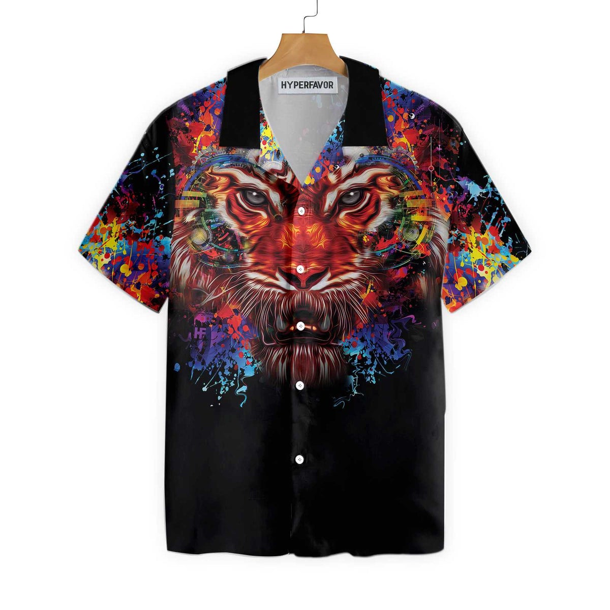 Vibrant Tiger Head Hawaiian Shirt