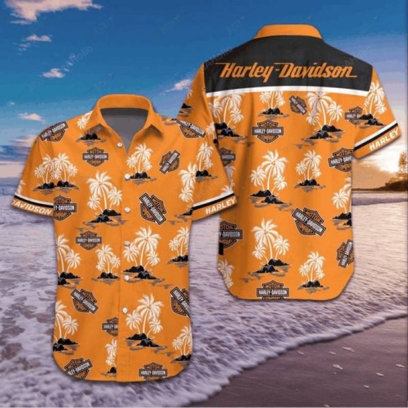 Harley-davidson motorcycle flower hawaiian shirt – Maria