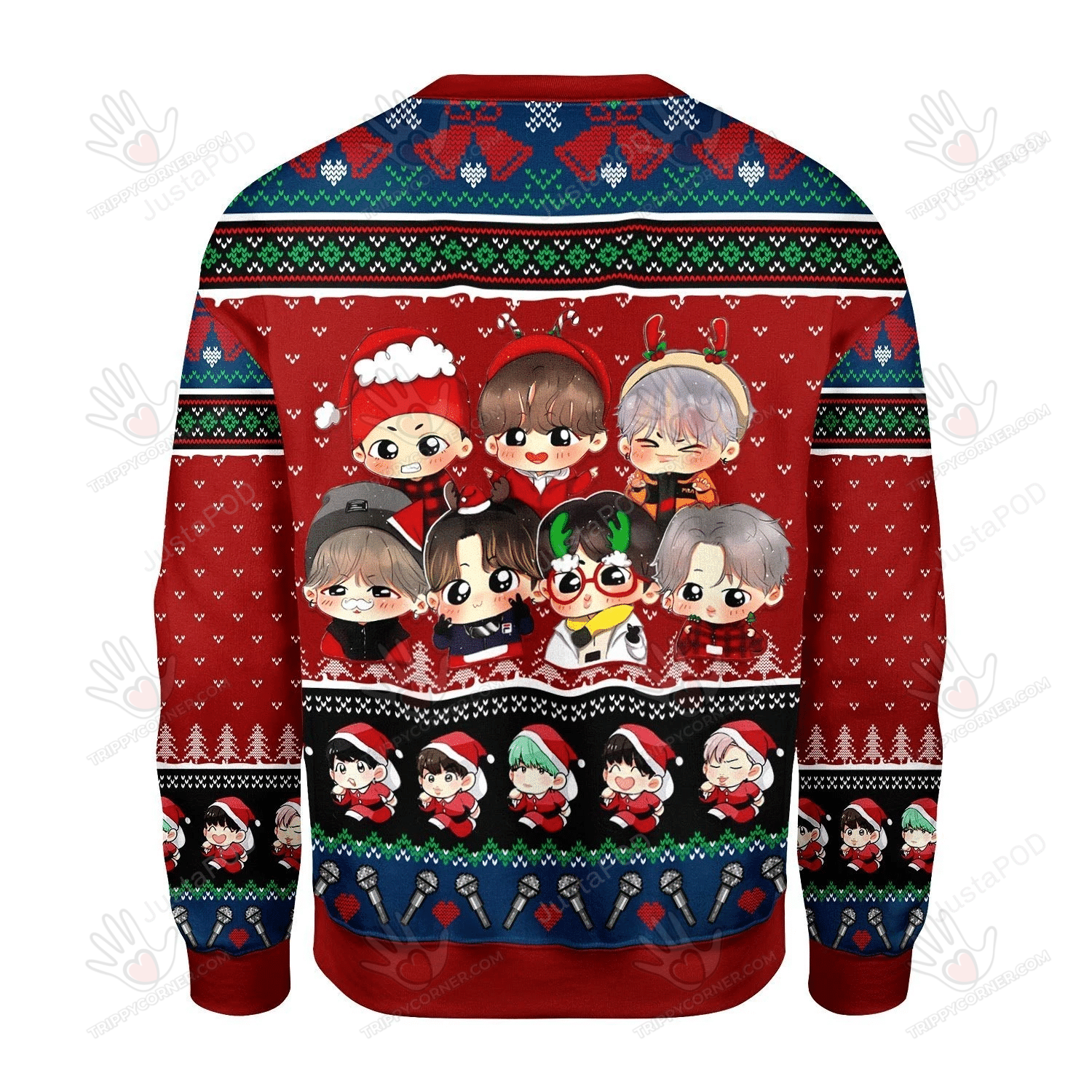 Bts Band Ugly Christmas Sweater, All Over Print Sweatshirt, Ugly… Ugly Sweater Christmas Gift