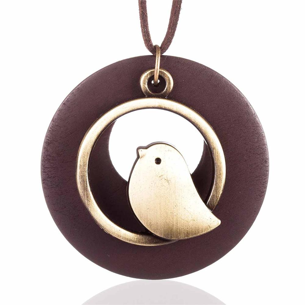 Wooden Jewelry Long Necklace for Women Bird Pendants Chokers necklaces & pendants Statement Jewellery 2022 Trending Products alx