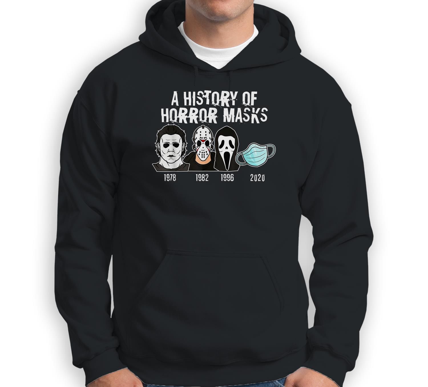 A History Of Horror Masks Funny Halloween Movie Costume Sweatshirt & Hoodie