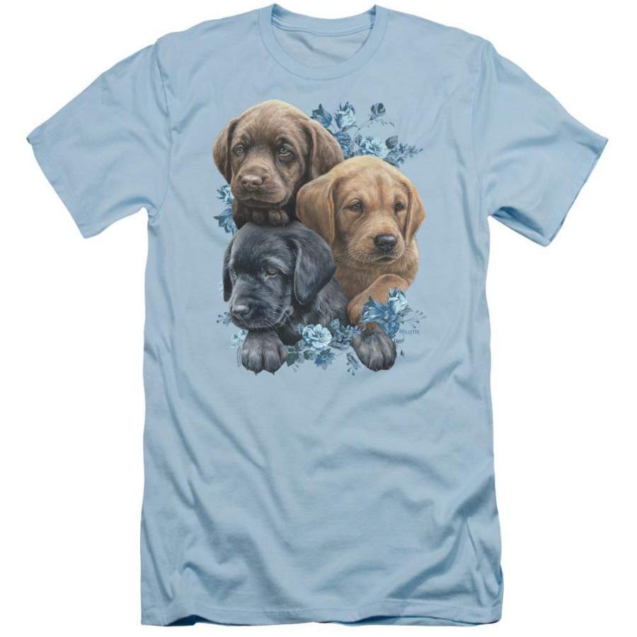 Wild Wings Puppy Pile Men’s Slim Fit T-Shirt