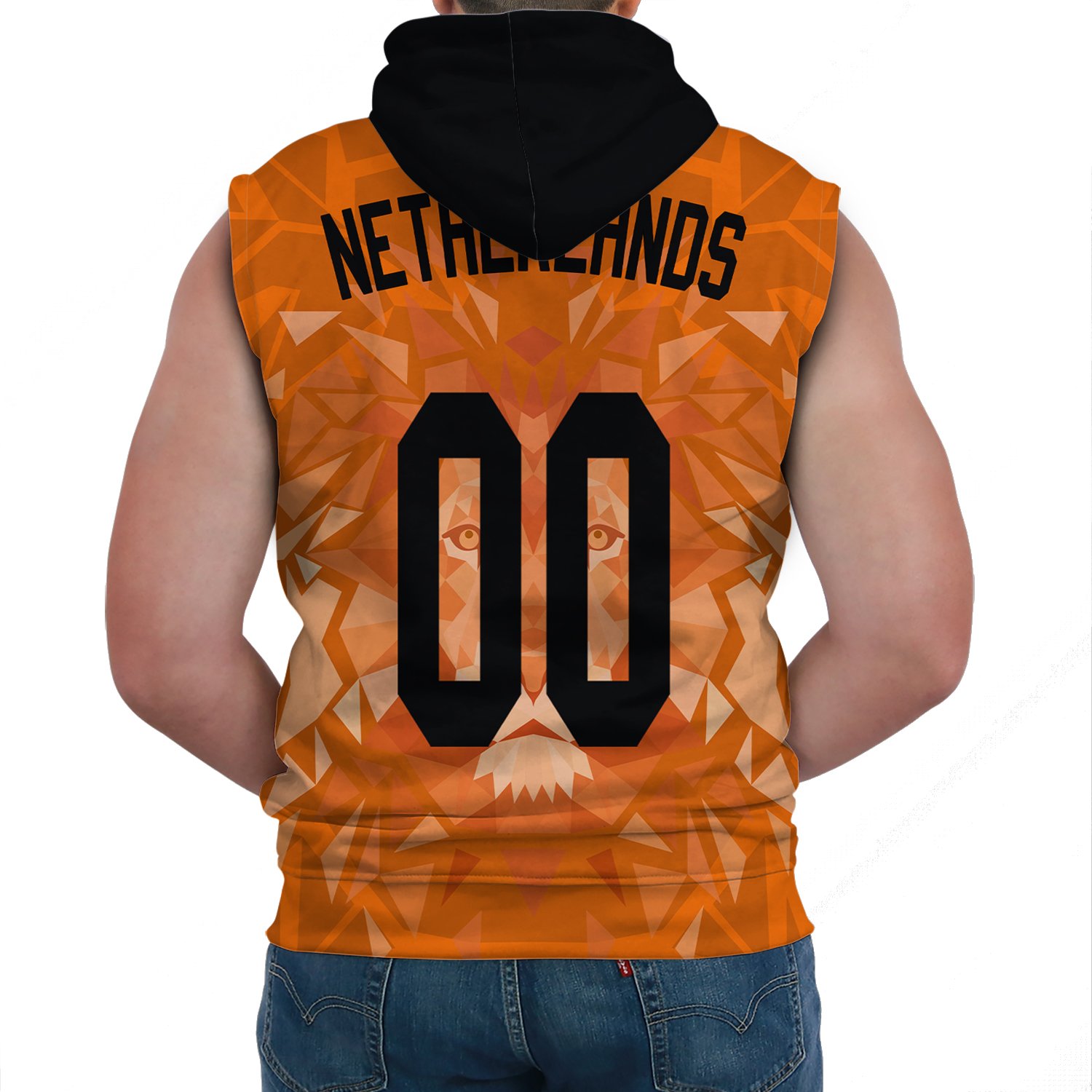 (Custom) Netherlands Lion Sleeveless Hoodie Euro Soccer A27