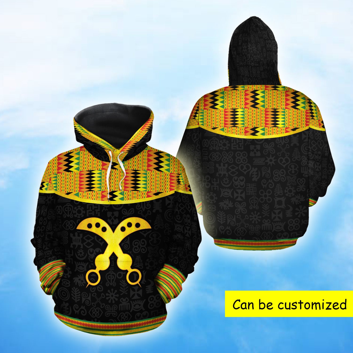 Kente Akofena Hoodie | All Over Hoodie S – 5Xl