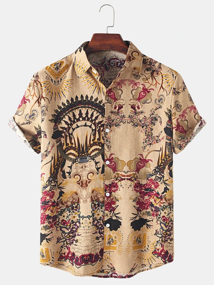 Mens Hawaii Shirt Brown Plant Vintage Series Shirts Tops Ha108882