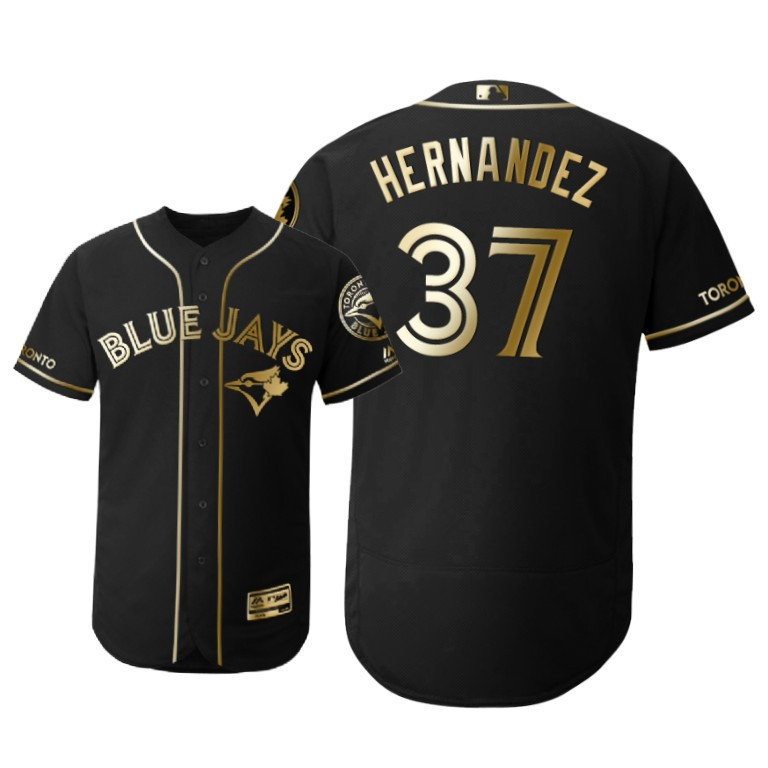 Toronto Blue Jays #37 Teoscar Hernandez MLB 2019 Golden Brandedition Black Jersey Gift For Blue Jays Fans