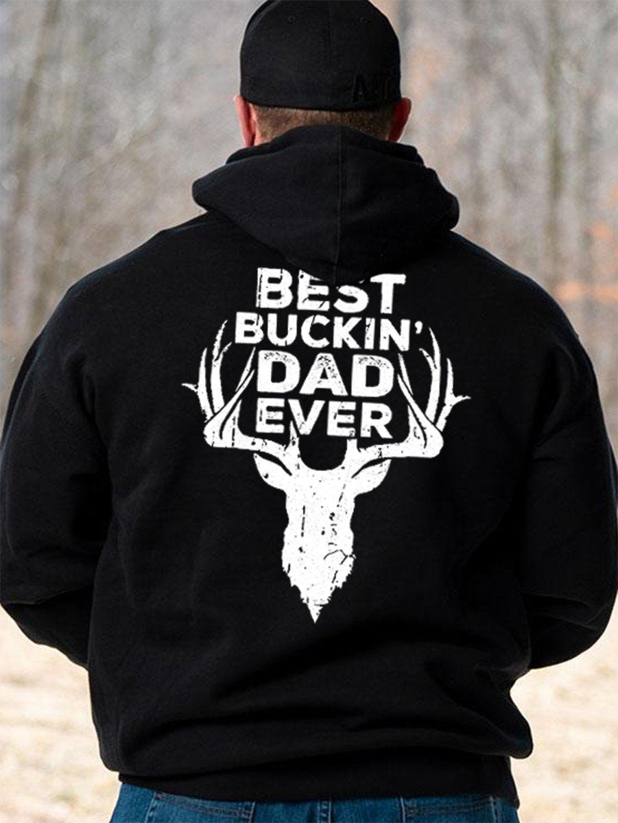 Men Best Buckin’ Dad Ever Deer Hunting Gift Hoodie