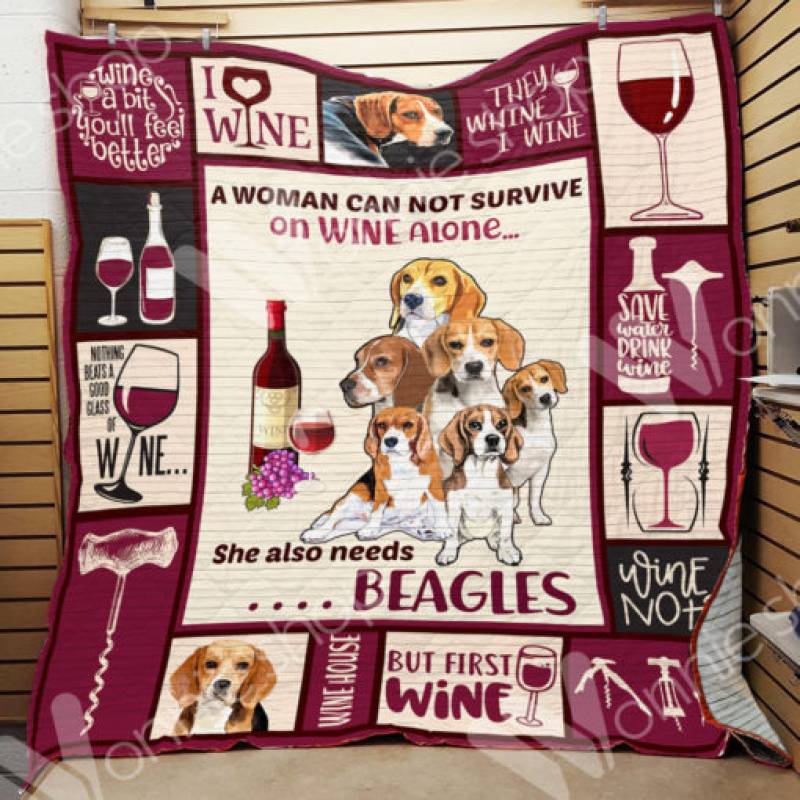 Wine and Beagle Dog Blanket OCT2101 78O58