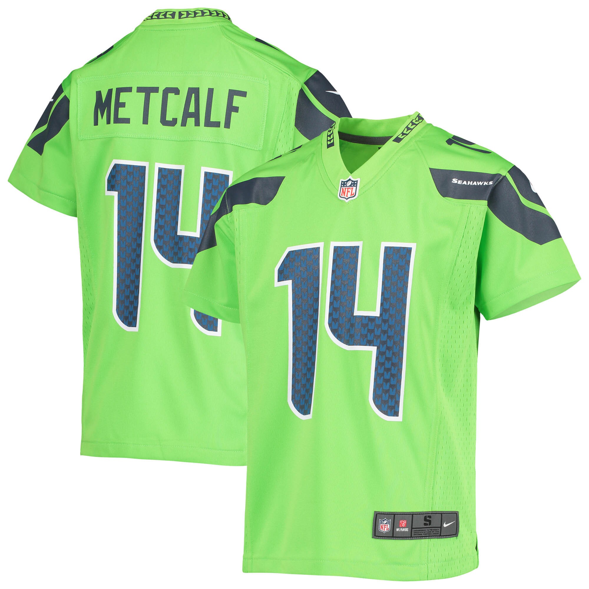 Youth Seattle Seahawks DK Metcalf Neon Green Game Jersey