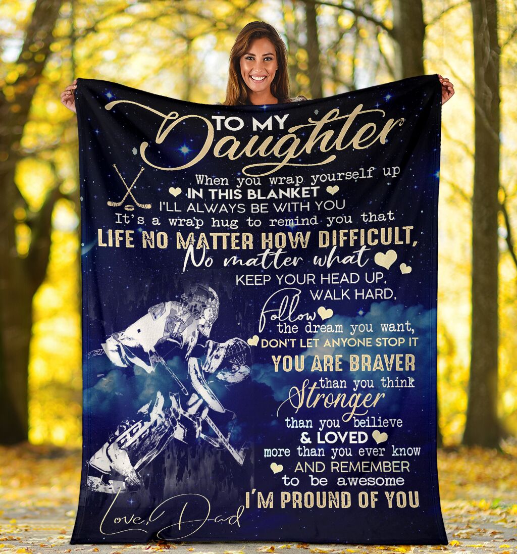 To My Daughter I’m Pround Of You Blanket Gift For Daughter Birthday Gift For Daughter Family Gift From Dad To Daughter Home Decor Bedding Couch Sofa Soft And Comfy Cozy