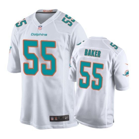 Dolphins Jerome Baker Game White Mens Jersey