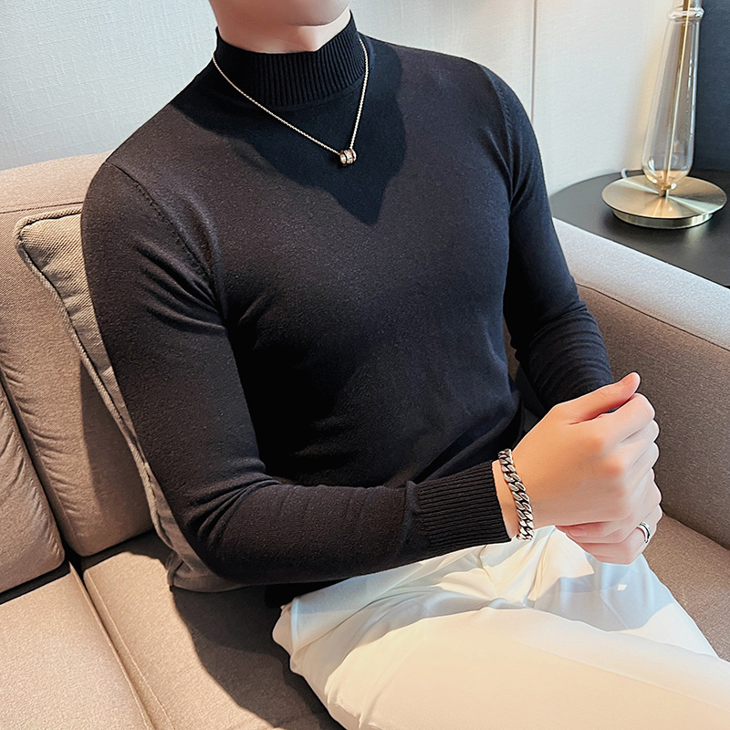 9Colors Autumn Winter Solid Long Sleeve Turtleneck Sweaters For Men Clothing 2022 Slim Fit Casual Knitted Pullovers Pull Homme alx