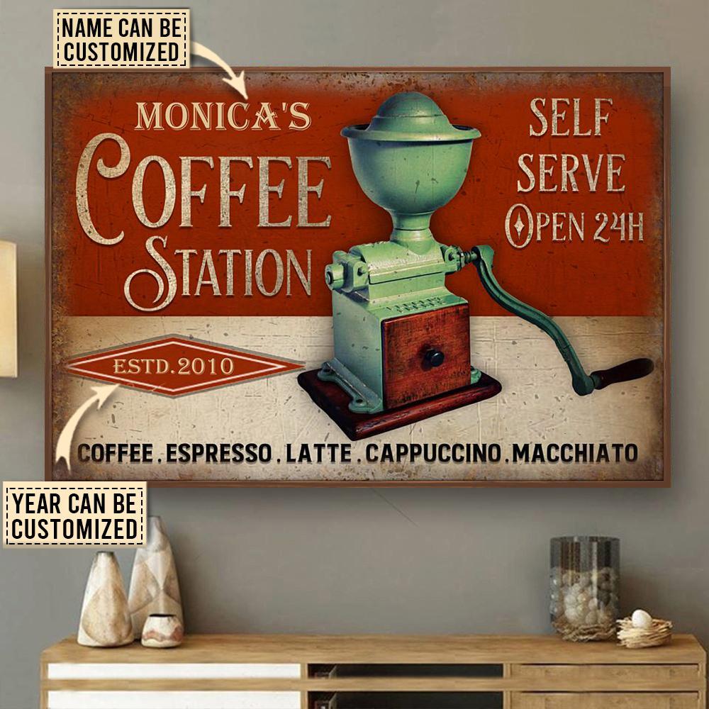 Aeticon Gifts Personalized Coffee Station Self Serve Canvas Mom Dad Gift Home Decor