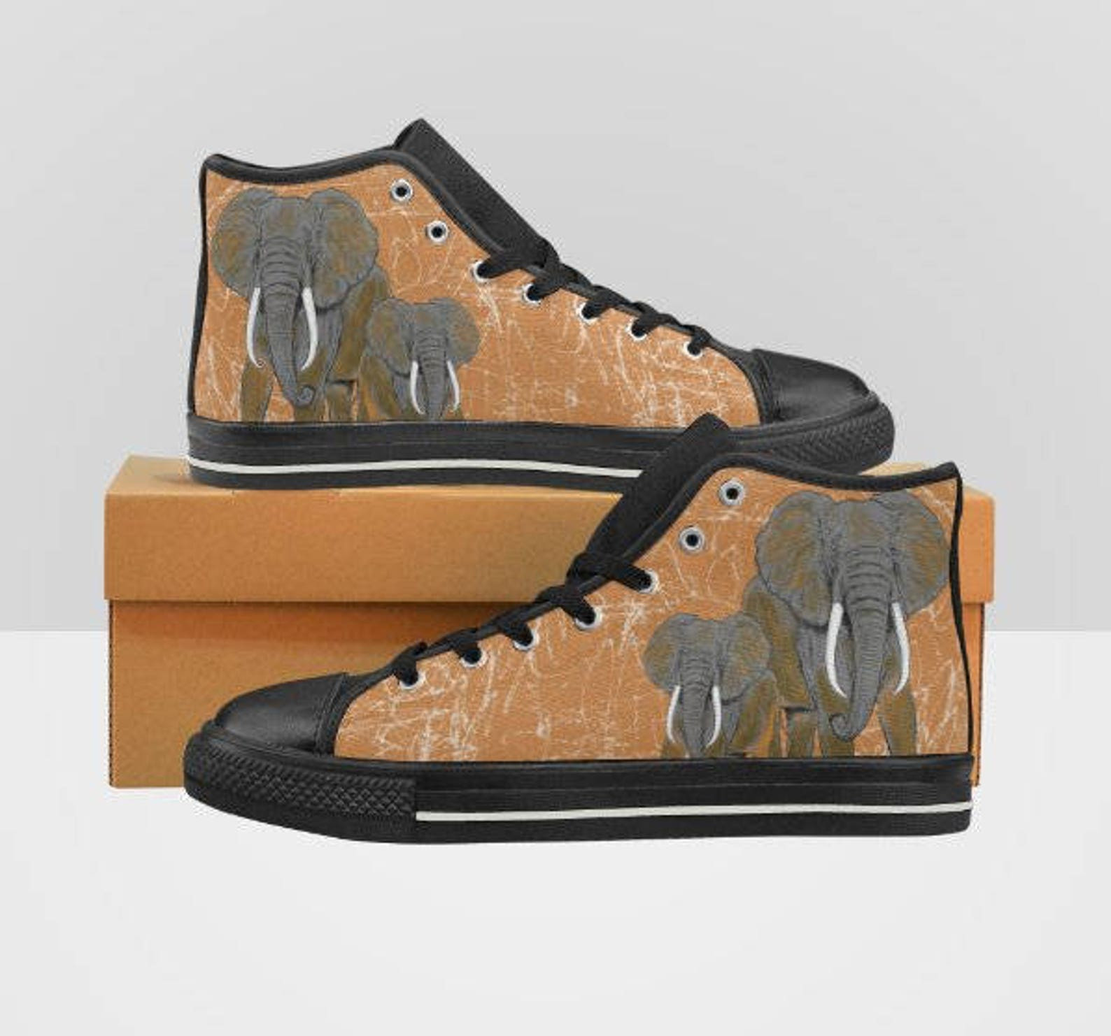 African Elephants High Top Shoes