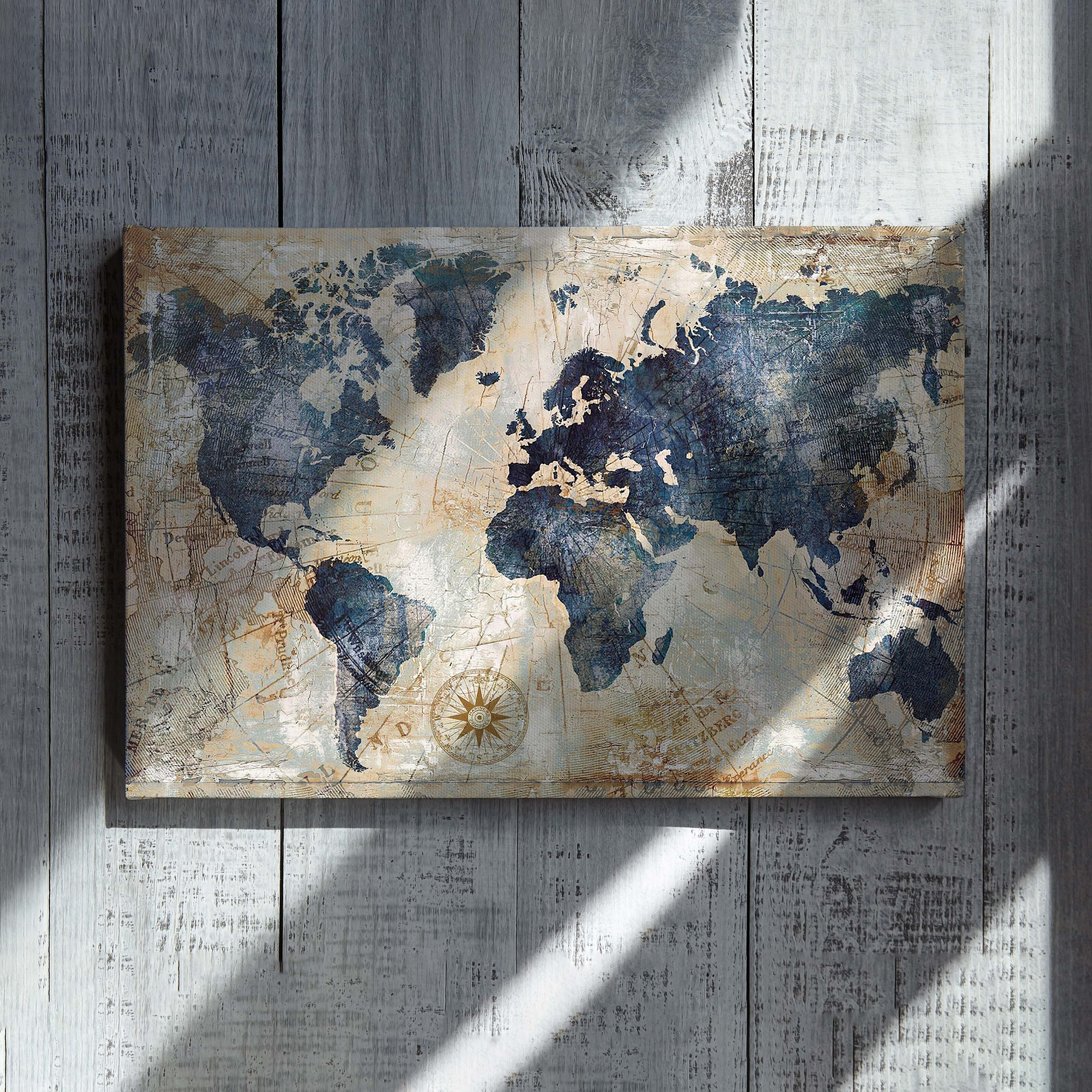 World Map Canvas, World Map Wall Art – Canvas Prints, Wall Art, Gift Canvas, Wall Decor Canvas, Home Decor Canvas