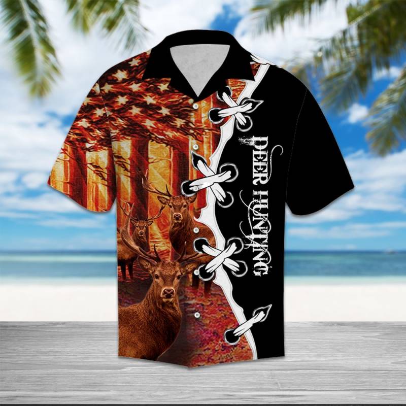 Deer Hunting Flag Forest Hawaii Shirt Ha26651