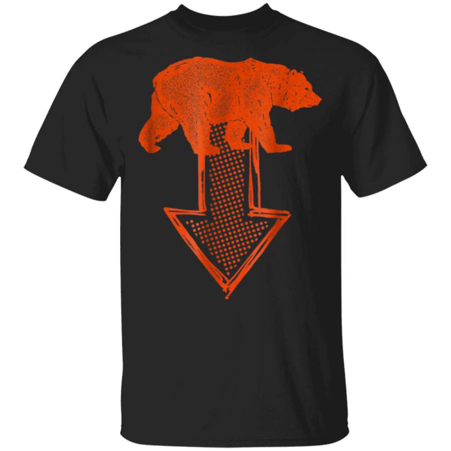 Orange Bear and Down Arrow Custom Blue T Shirt Chicago Bears T shirt