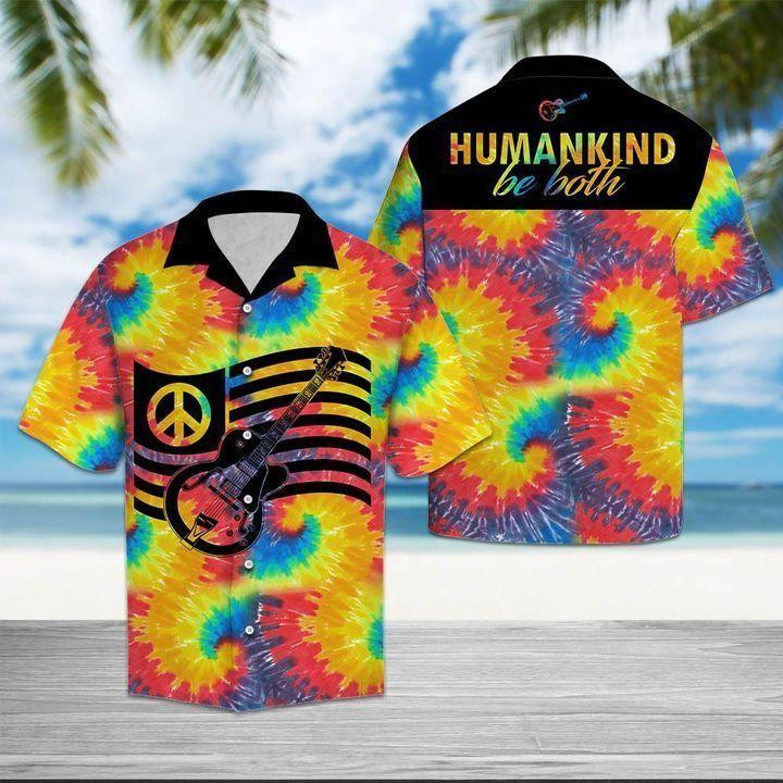 Tie Dye Hippie Guitar Peace Love Tropical Hawaii Shirt Unisex Adult Ha6783