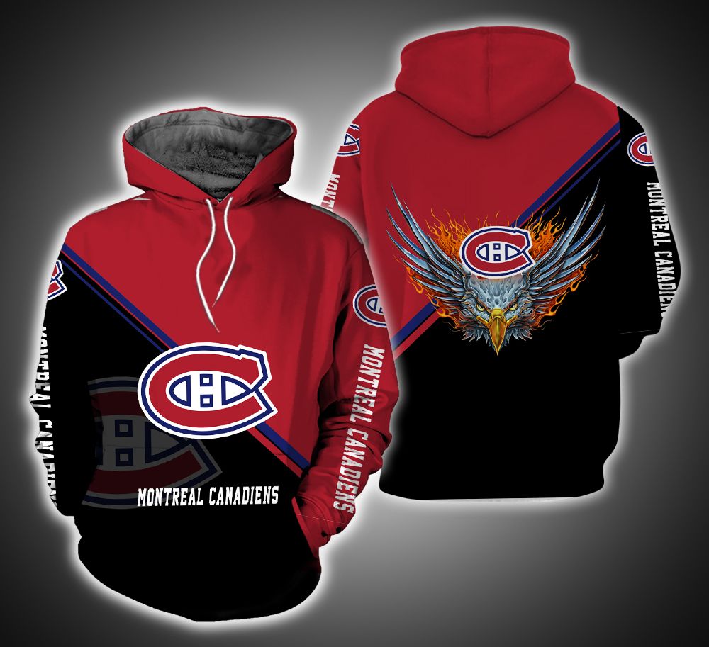 Montreal Canadiens Fire Eagle 3D Print Hoodie