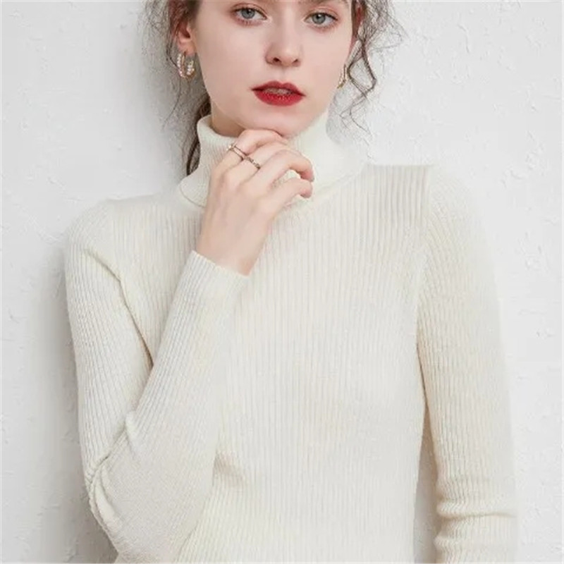 2021 Autumn Winter Basic Sweater Women Knitted Tops Pullover Sweater Long Sleeve Turtleneck Slim Jumper Soft Warm Pull Femme alx