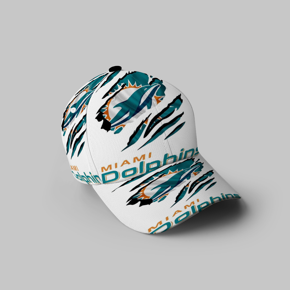 Miami Dolphins Logo Art 3 3D Printing Baseball Cap Classic Hat