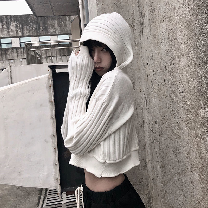 Cardigan Women Chic Slim Soft Street Wear Single Breasted White Sweater Ladies Trendy Solid Leisure Hip Hop Stretchy Leisure Ins alx