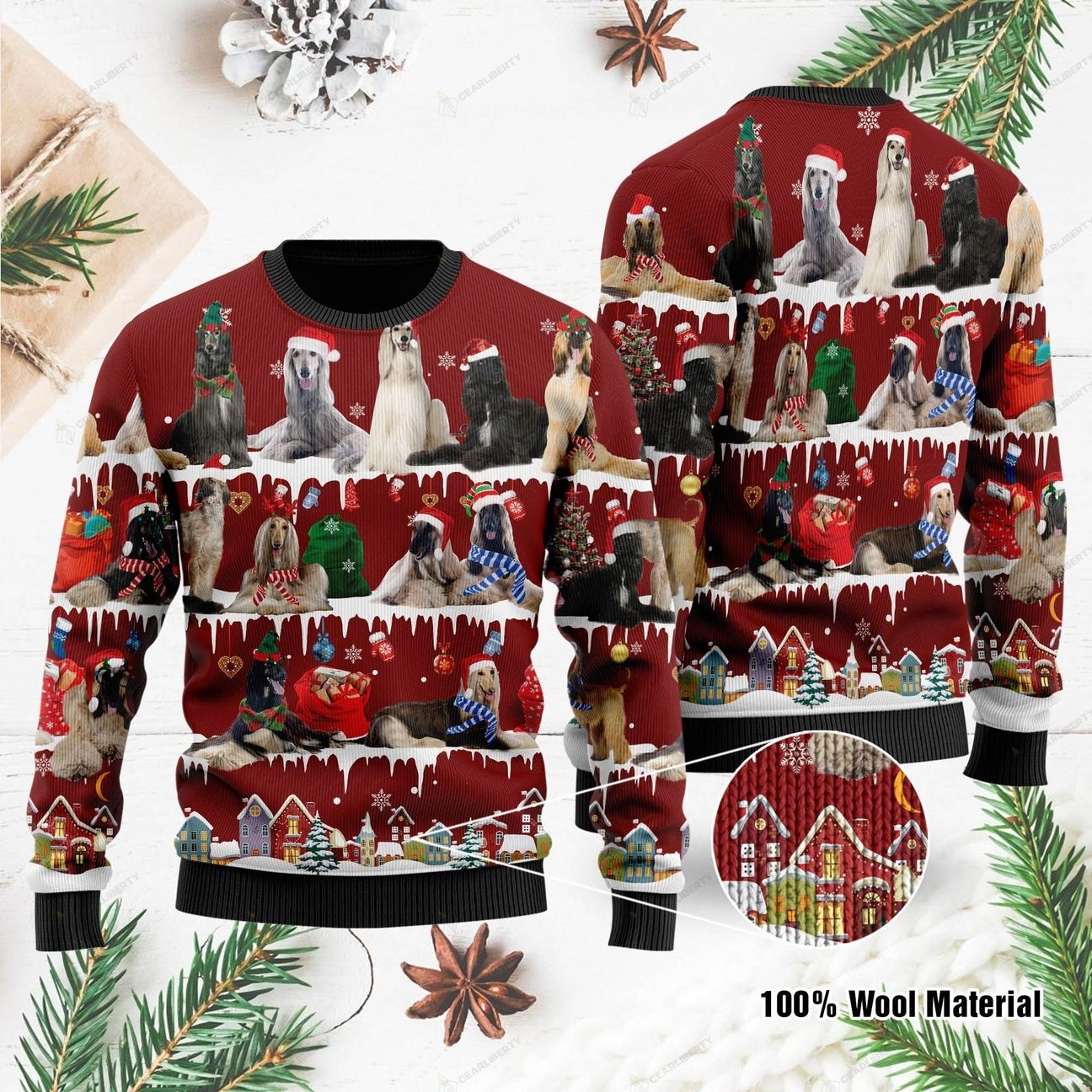 Afghan Hound Ugly Christmas Sweater | Unisex | Adult | Us1072