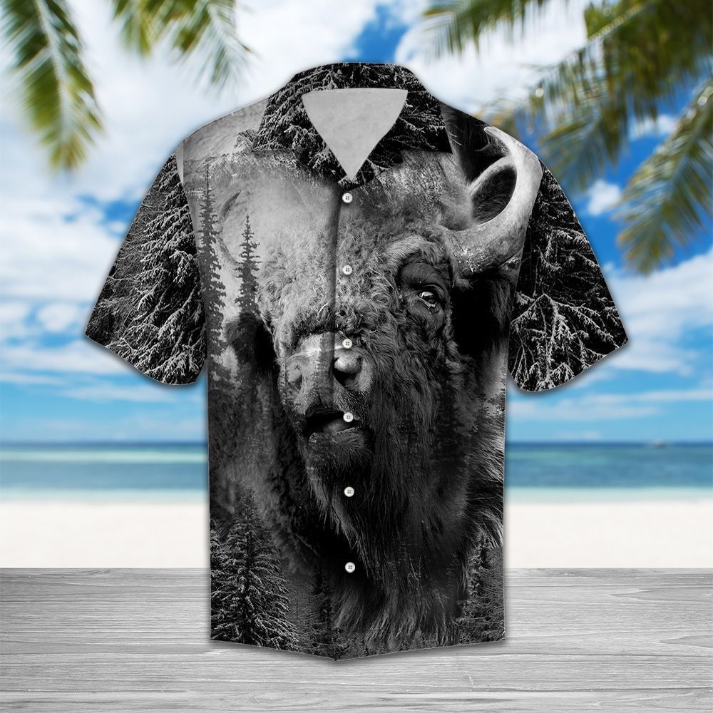 Wild Bison Grey Unique Design Unisex Hawaii Shirt For Men And Women Ha97502