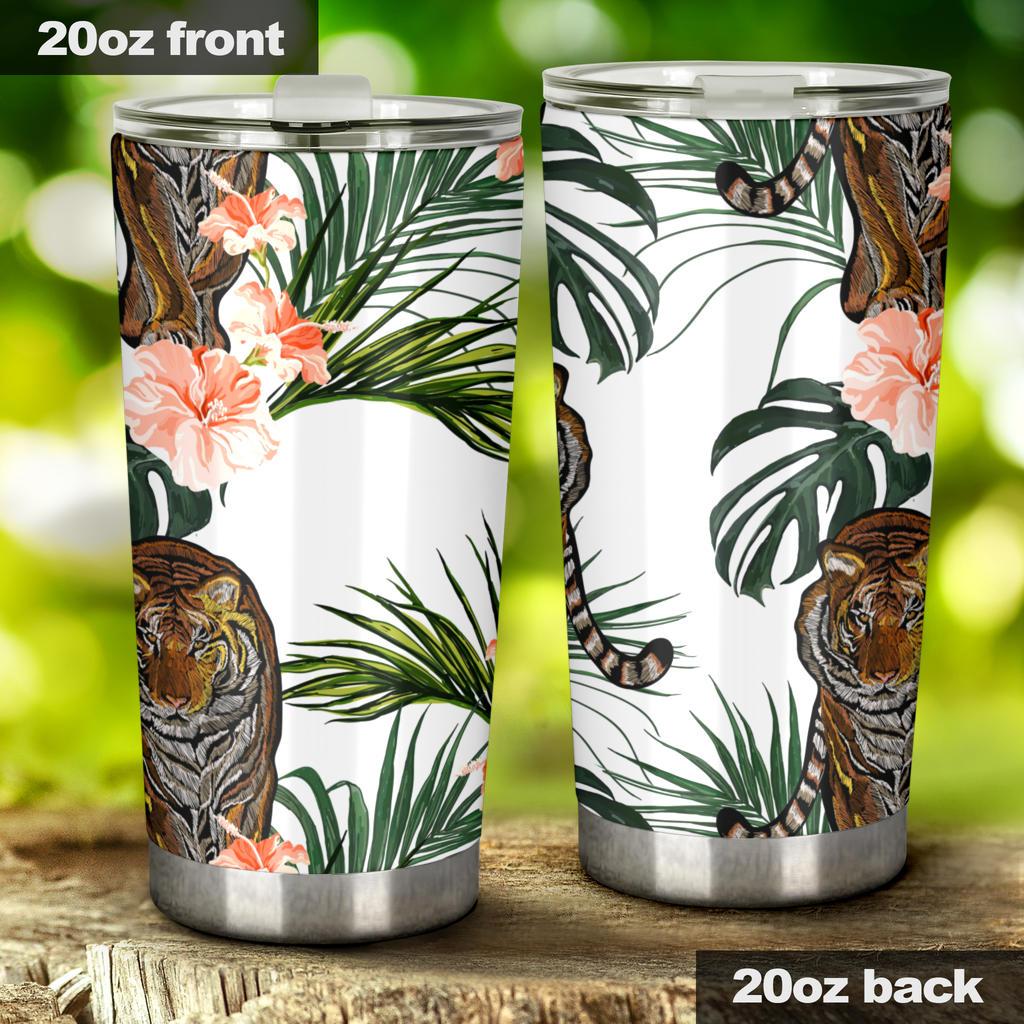 Bengal Tiger Hibicus Pattern Tumbler