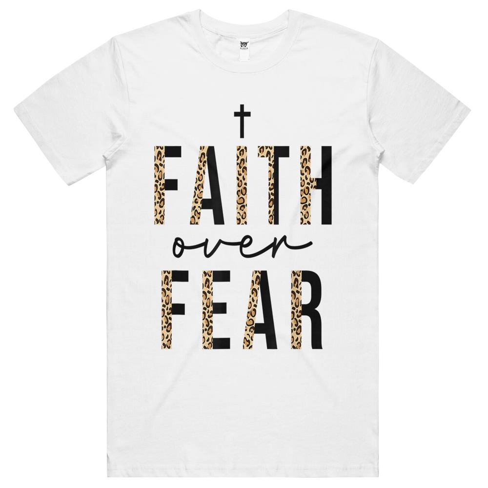 Faith Over Fear Shirt, Faith Over Fear T Shirt, Faith Over Fear Leopard Funny Christian Quote Easter Day T Shirts