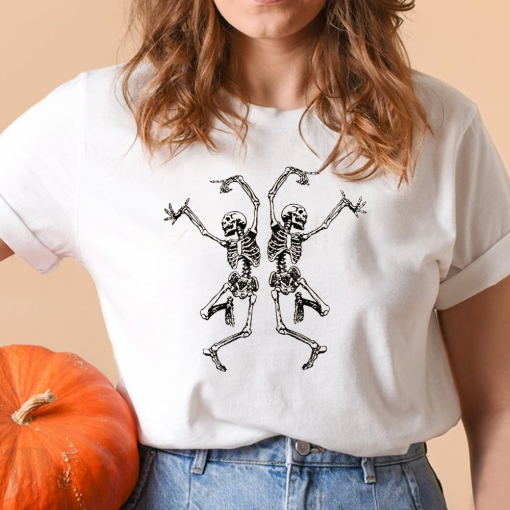 Couple Skeleton Dancing Happy Halloween T-Shirt