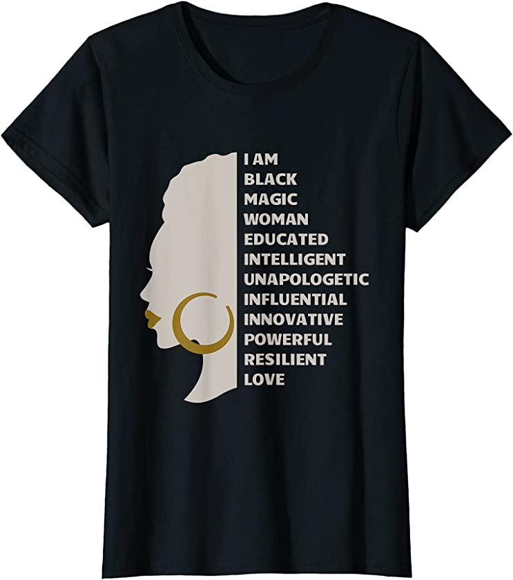 Womens T Shirts for African American Women Black Magic Woman T-Shirt