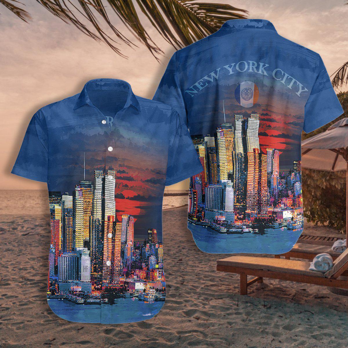 New York City Neon At Night Hawaii Shirt For Men Women Ha2339