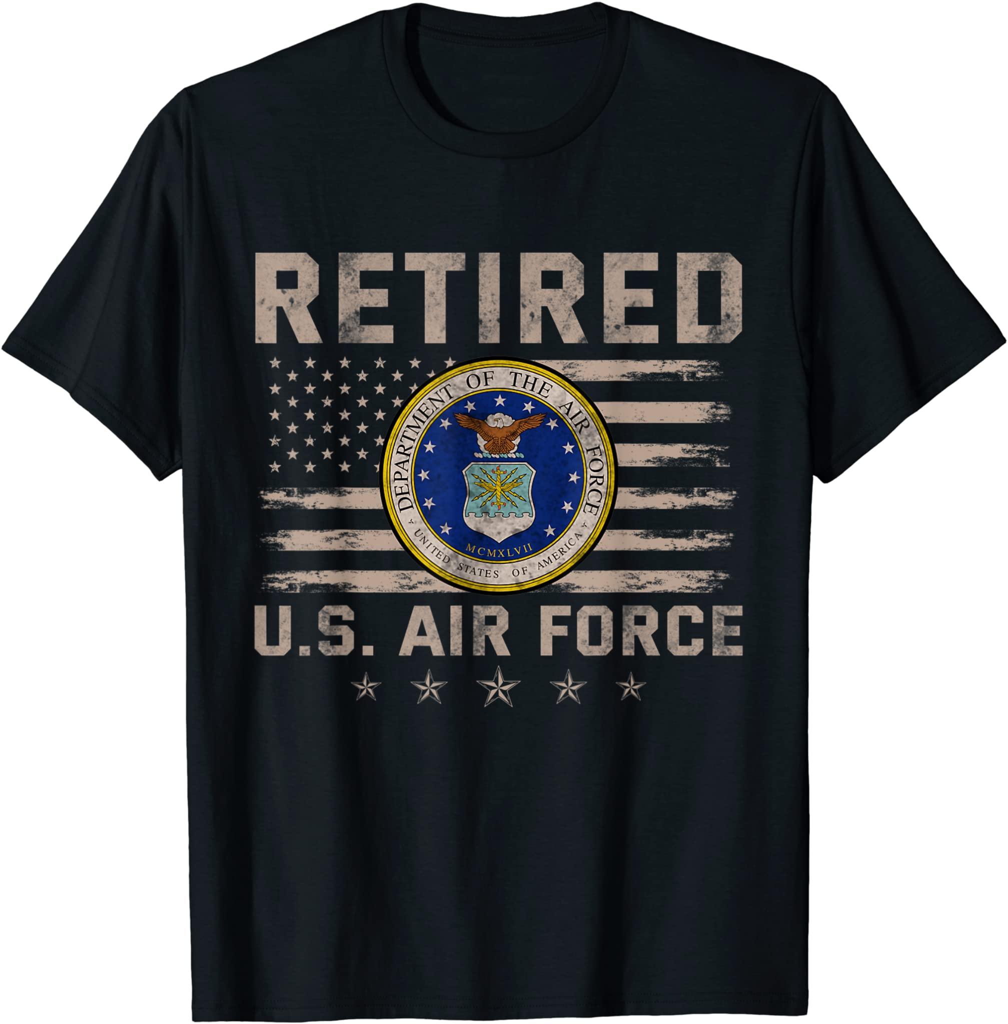 Vintage Retired Us Air Force Veteran T-Shirt Patriotic Gift T-Shirt