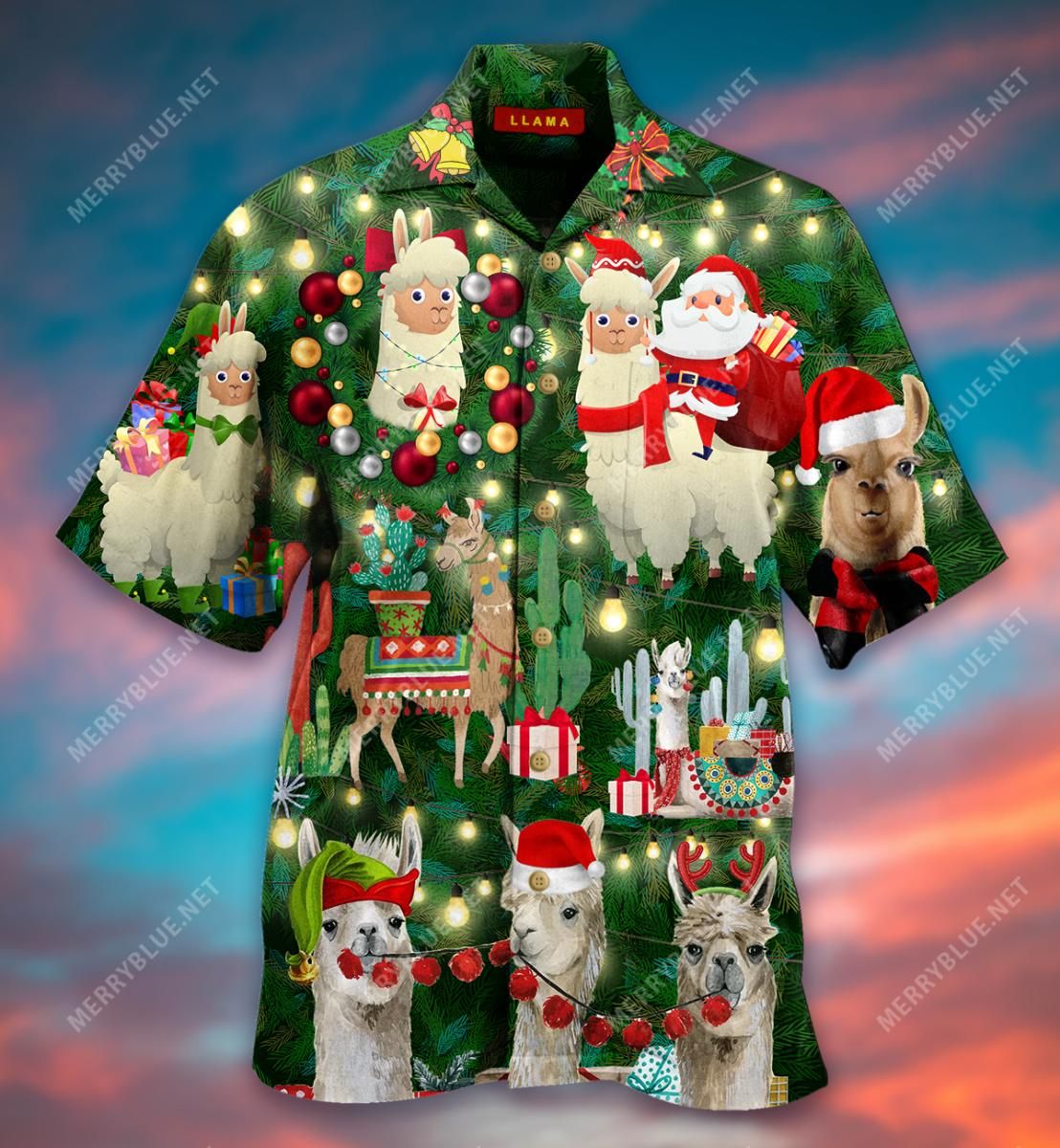 All I Want For Christmas Is Llama Aloha Hawaiian Shirt Colorful Short Sleeve Summer Beach Casual Shirt For Men And Women