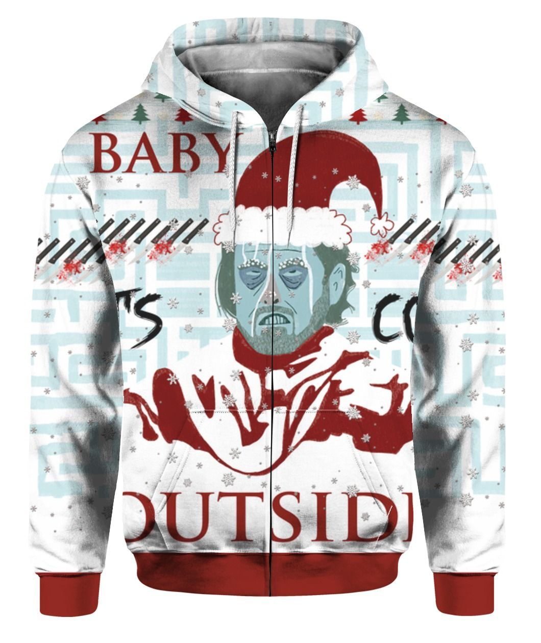 The Shining Baby Its Cold Outside 3D Ugly Christmas Sweater Hoodie